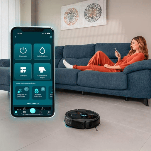 Aspirador robô doméstico Cecotec Conga 9990 AI Spin Revolution Supreme, 10.000 Pa, navegação a laser, base com esvaziamento