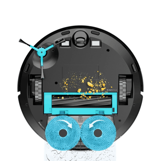 Aspirador robô doméstico Cecotec Conga 9990 AI Spin Revolution Supreme, 10.000 Pa, navegação a laser, base com esvaziamento