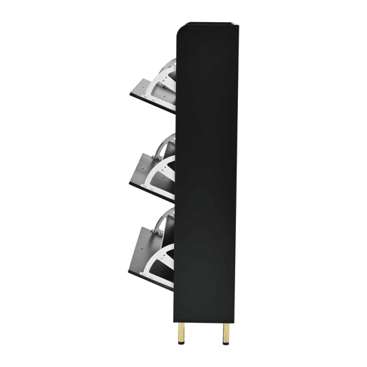 Sapateira estreita 80x23,5x123,5 cm - 3 tampos rebatÃveis, 6 compartimentos, antiderrapante - preta Sapateira estreita 80x23,5x123,5 cm - 3 tampos rebatÃveis, 6 compartimentos, antiderrapante - preta