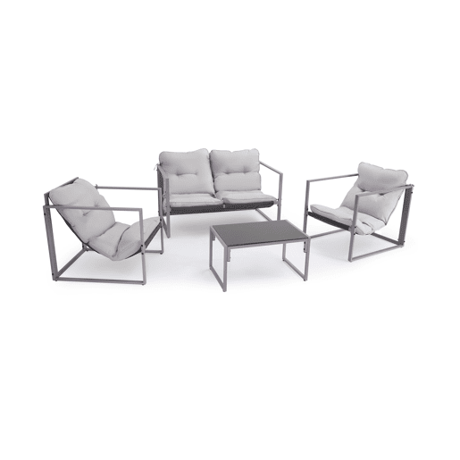 Conjunto Roma: Sofá, Mesa e 2 Cadeiras. Mobiliário para Jardim e Varanda.