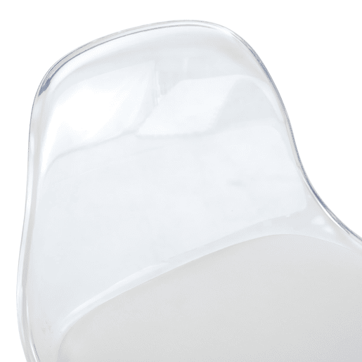 Banco de bar 2 unidades - altura ajustável 82-104 cm, encosto transparente, giratório 360° - BrancoTransparente