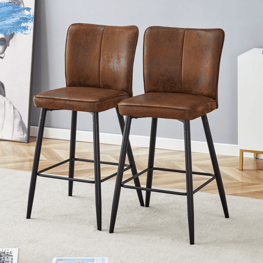 Banco de bar 101 cm - ergonómico, confortável e moderno - Castanho+Preto
