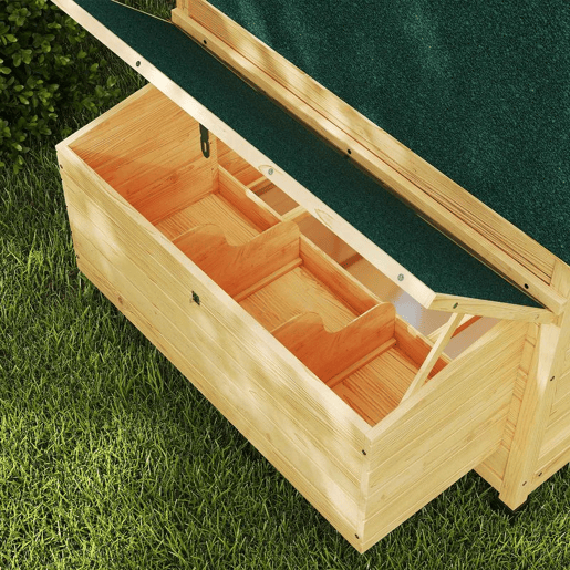 PawHut Galinheiro de Madeira para Exterior Abrigo para Galinhas com 2 Ninhos Bandeja Removível Poleiros, Telhado Impermeável Casa para 2-4 Galinhas e Coelhos 150x100x96,5 cm Madeira
