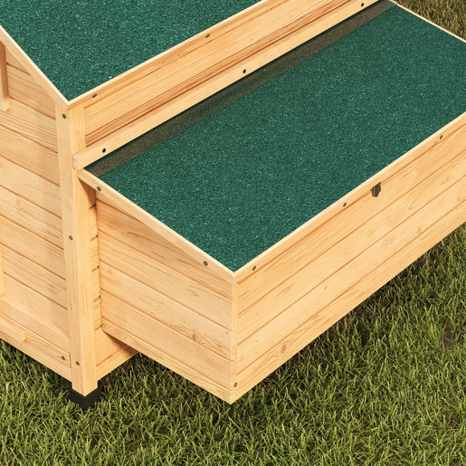 PawHut Galinheiro de Madeira para Exterior Abrigo para Galinhas com 2 Ninhos Bandeja Removível Poleiros, Telhado Impermeável Casa para 2-4 Galinhas e Coelhos 150x100x96,5 cm Madeira