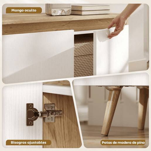 HOMCOM Móvel de TV Mesa de TV para Sala com 3 Portas para Televisões até 55 Polegadas Estilo Moderno 120x35x45,5 cm Carvalho e Branco HOMCOM Móvel de TV Mesa de TV para Sala com 3 Portas para Televisões até 55 Polegadas Estilo Moderno 120x35x45,5 cm Carvalho e Branco