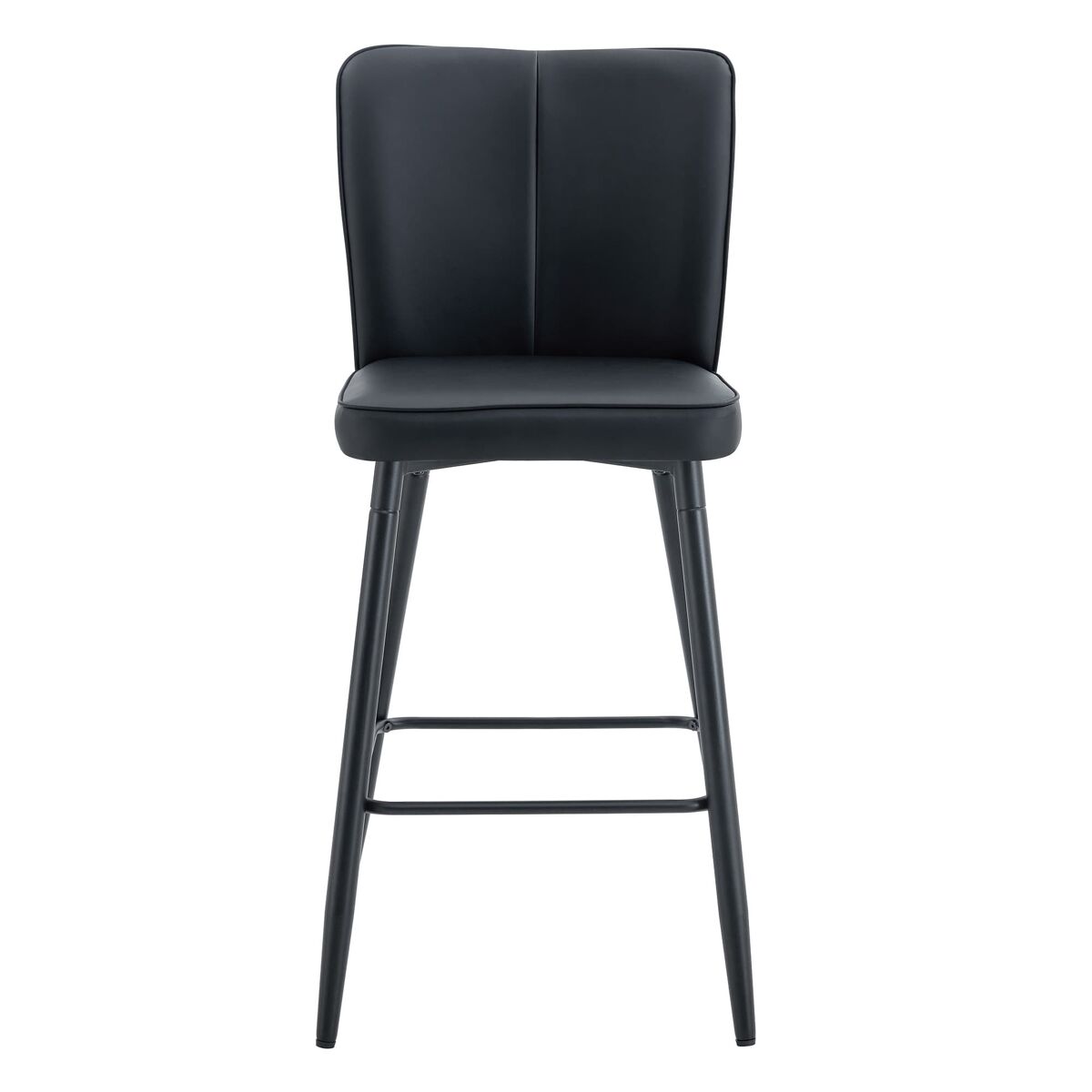 Taburetes de bar 101 cm - pu ergonómicos con respaldo - negro