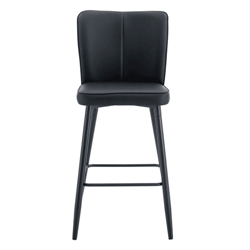 Bancos de bar 101 cm - PU ergonómicos com encosto - preto