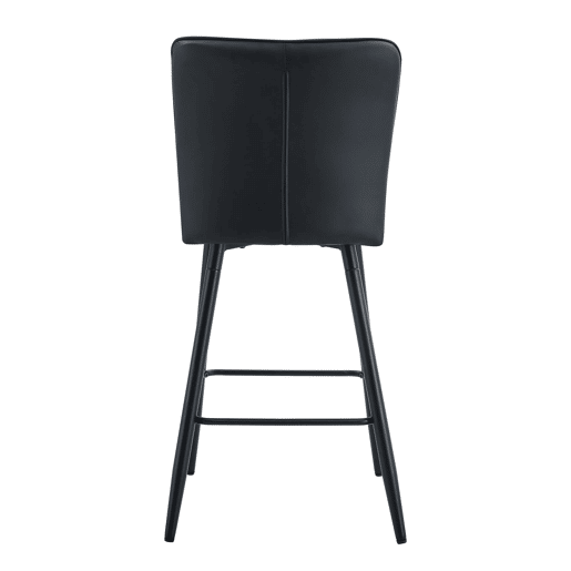 Bancos de bar 101 cm - PU ergonómicos com encosto - preto