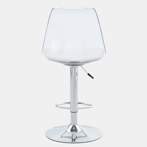 Bancos de bar 2 unidades - reguláveis e giratórios 360°, encosto transparente - prateadotransparente