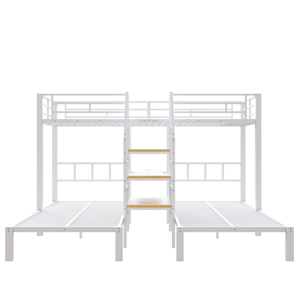Litera triple 140x200+90x200 - led, escritorio, usb y enchufe - blanco