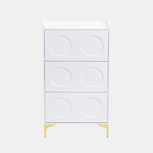 Sapateira com 3 níveis - amplo espaço de arrumação, pés metálicos, design moderno e luminoso - Branco