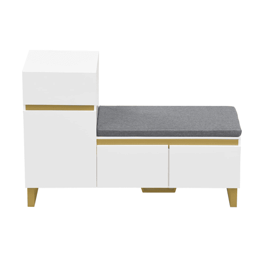 Sapateira de 4 níveis 80x35x110 cm - Armário moderno com gavetas e portas - Branco