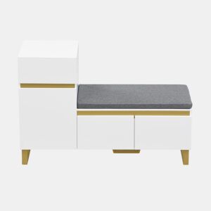 Sapateira de 4 níveis 80x35x110 cm - Armário moderno com gavetas e portas - Branco