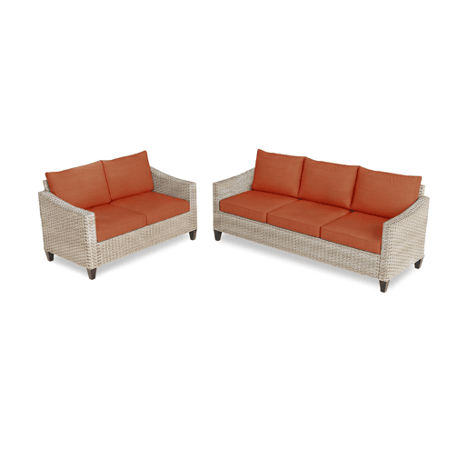 Conjunto de sofá Sanstar 3+2 em rattan PE. Móveis para jardim e pátio, laranja.