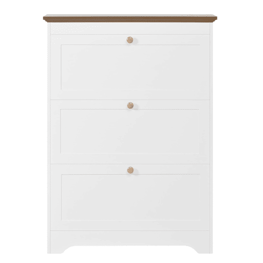 Sapateira de 3 portas - grande capacidade, puxadores redondos, para entradacorredor - Branco Sapateira de 3 portas - grande capacidade, puxadores redondos, para entradacorredor - Branco