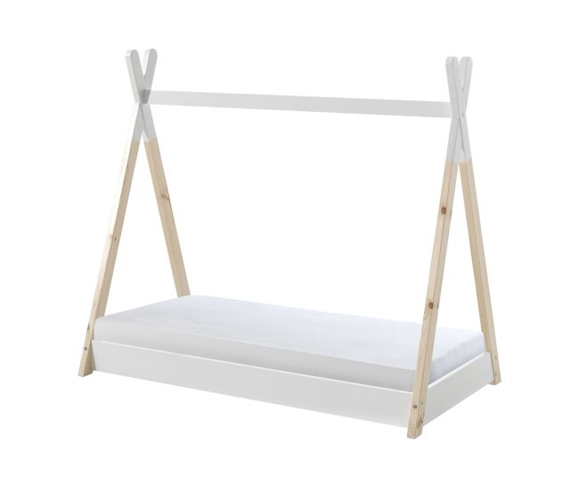 Cama casita infantil tipi 85x146x131 blanco