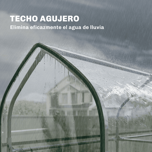 Outsunny Estufa Pequena de 3 Níveis, Estufa de Exterior com 2 Portas Enroláveis, Estrutura de Aço e Cobertura de Plástico Anti-UV para Cultivo de Plantas, Flores, 143x46x165 cm, Transparente