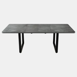 Mesa de jantar extensível 140180220x90 cm - para 6-10 pessoas, forma reta, pernas em metal - cinzento