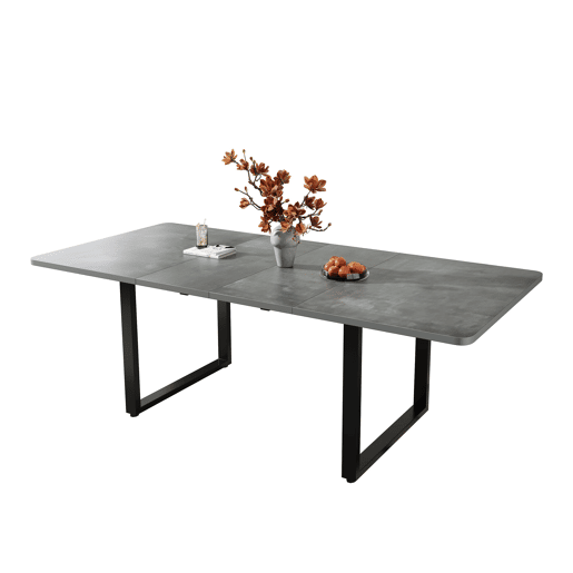 Mesa de jantar extensÃvel 140180220x90 cm - para 6-10 pessoas, forma reta, pernas em metal - cinzento Mesa de jantar extensÃvel 140180220x90 cm - para 6-10 pessoas, forma reta, pernas em metal - cinzento