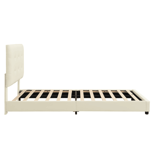 Cama infantil estofada 90x200 cm - cabeceira acolchoada em forma de biscoito - bege