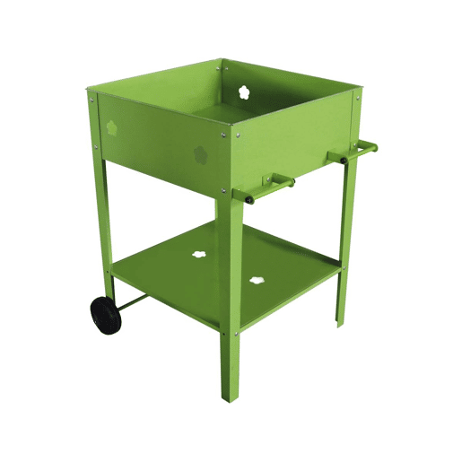 Mesa de envasamento de metal Laurier - 55 x 55 x 80 cm - Verde