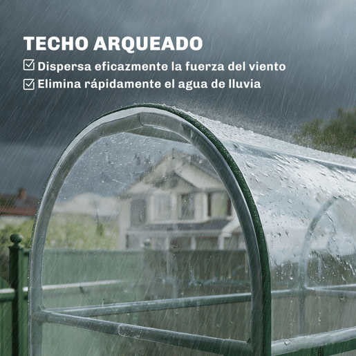 Outsunny Estufa Pequena de 3 Níveis Estufa Exterior com 2 Portas Enroláveis Estrutura de Aço e Cobertura de Plástico Anti-UV para Cultivar Plantas Flores 143x46x164 cm Transparente