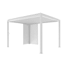 Pérgola bioclimática em alumínio 3x4m com 1 persiana 100cm + 1 persiana 130cm Branco - 392x301x257 cm