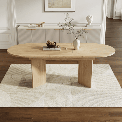Mesa de jantar extensÃvel 140180x90 cm - Cantos arredondados, estilo simples - Carvalho Mesa de jantar extensÃvel 140180x90 cm - Cantos arredondados, estilo simples - Carvalho