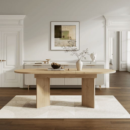 Mesa de jantar extensÃvel 140180x90 cm - Cantos arredondados, estilo simples - Carvalho Mesa de jantar extensÃvel 140180x90 cm - Cantos arredondados, estilo simples - Carvalho