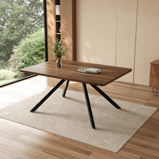 Mesa de jantar extensÃvel 160200240x90 cm - 6-10 pessoas, metal, estilo simples - Nogal Mesa de jantar extensÃvel 160200240x90 cm - 6-10 pessoas, metal, estilo simples - Nogal