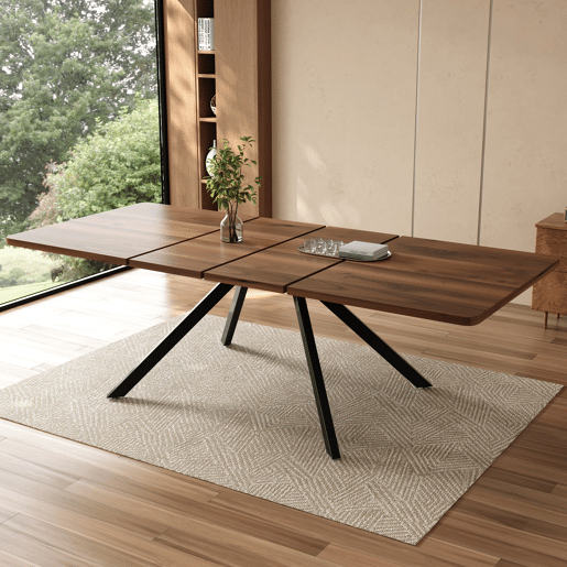 Mesa de jantar extensÃvel 160200240x90 cm - 6-10 pessoas, metal, estilo simples - Nogal Mesa de jantar extensÃvel 160200240x90 cm - 6-10 pessoas, metal, estilo simples - Nogal