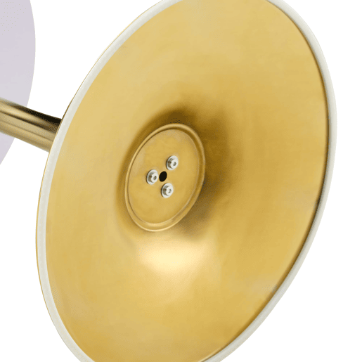 Mesa auxiliar redonda 60 cm - MDF termoformado, pé de apoio dourado - Branco+Dourado