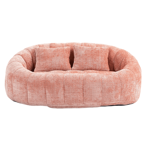 Sofá puff individual - confortável e durável, encosto alto - rosa