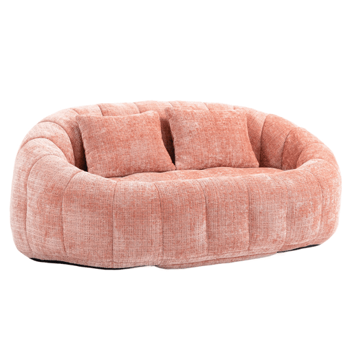 Sofá puff individual - confortável e durável, encosto alto - rosa