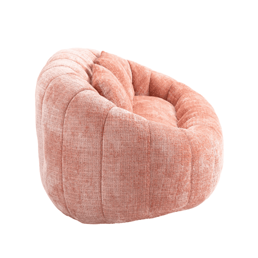 Sofá puff individual - confortável e durável, encosto alto - rosa