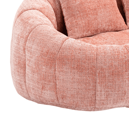 Sofá puff individual - confortável e durável, encosto alto - rosa