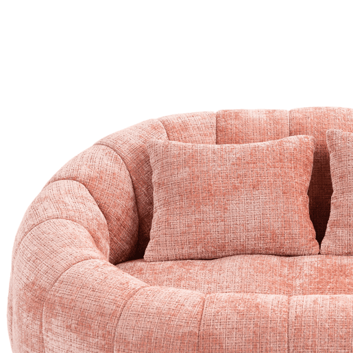 Sofá puff individual - confortável e durável, encosto alto - rosa