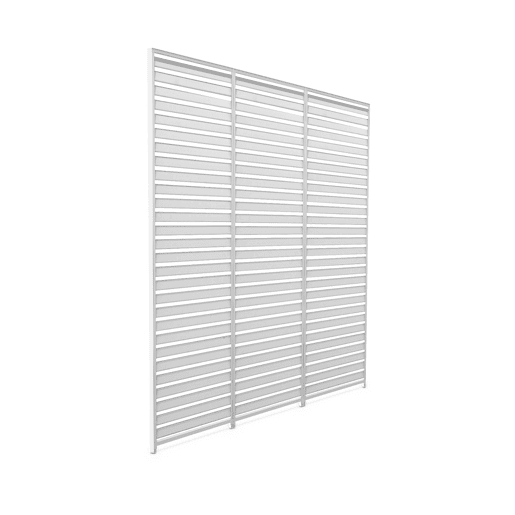 Conjunto de 3 persianas horizontais de 1m para pérgola bioclimática de alumínio Branco - 93x6x236 cm