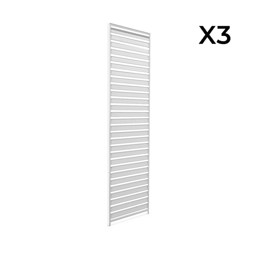 Conjunto de 3 persianas horizontais de 1m para pérgola bioclimática de alumínio Branco - 93x6x236 cm