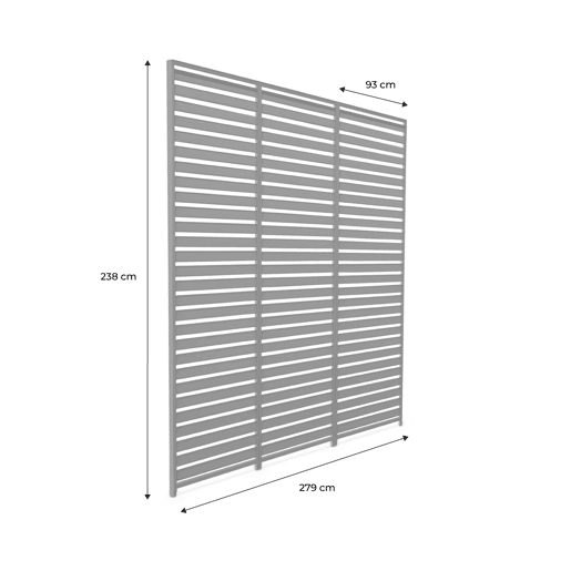 Conjunto de 3 persianas horizontais de 1m para pérgola bioclimática de alumínio Branco - 93x6x236 cm