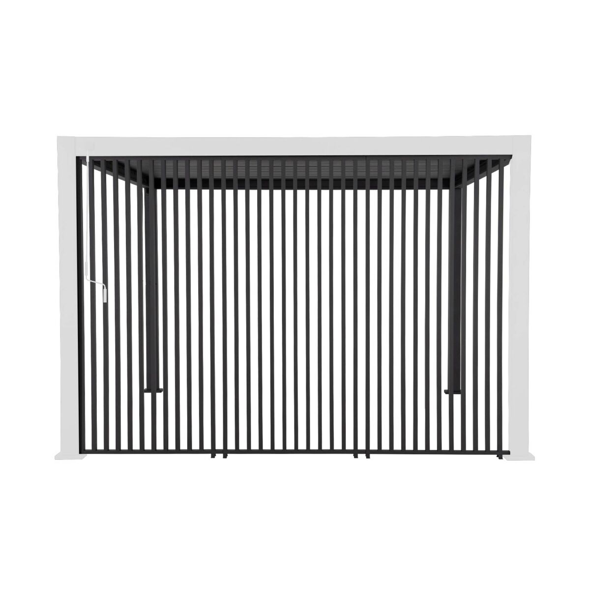 Conjunto de 3 persianas verticales de 130cm para pérgola bioclimática de aluminio 3x4m, triomphe 3 persianas verticales, antracita, 123.5x6x236 cm