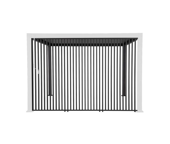 Conjunto de 3 persianas verticales de 130cm para pérgola bioclimática de aluminio 3x4m, triomphe 3 persianas verticales, antracita, 123.5x6x236 cm