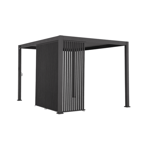 Conjunto de 3 persianas verticais 1.3m para pérgola bioclimática de alumínio 4x3m Antracite - 123.5x6x236 cm