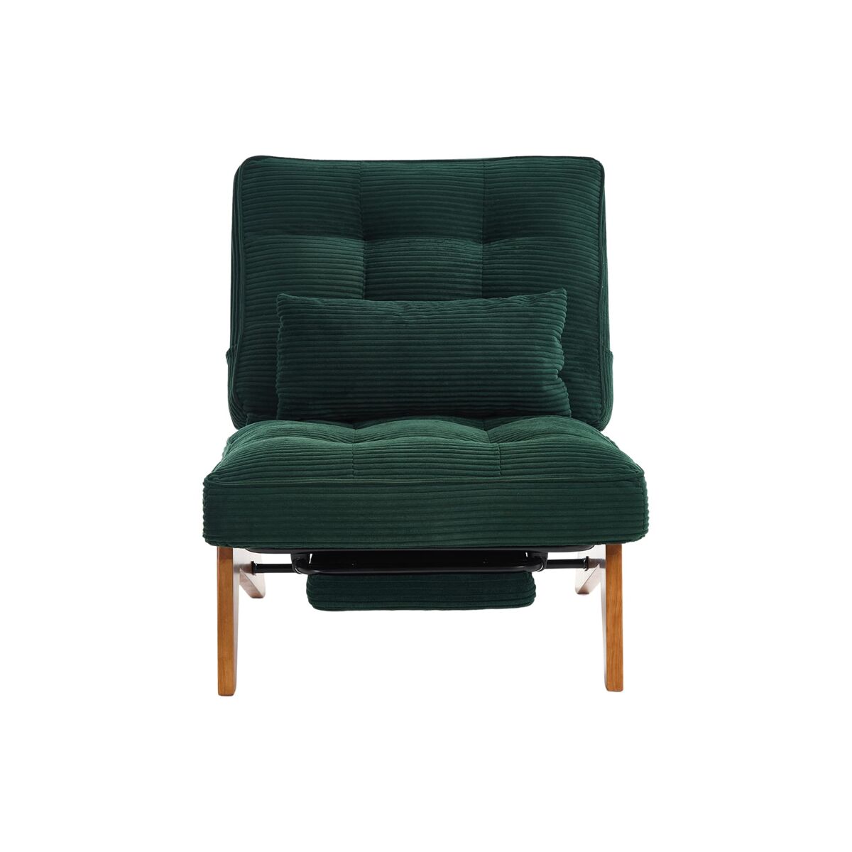 Sillón lounge ajustable tamaño compacto - sin respaldo con reposapiés y cojín lumbar - verde esmeralda