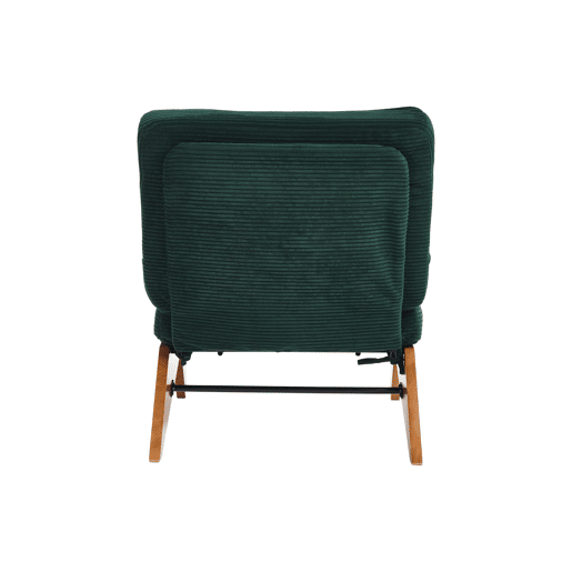 Poltrona lounge ajustável tamanho compacto - sem encosto com apoio para os pés e almofada lombar - verde esmeralda