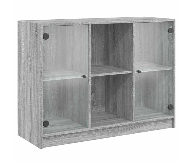 Aparador - mueble de almacenamiento madera de ingeniería gris sonoma 102x37x75,5 cm es4431