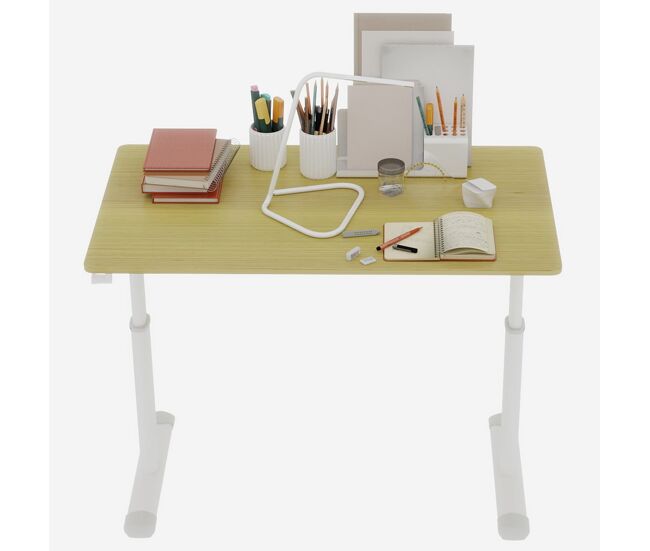 Escritorio ajustable 120x60 cm - multiusos, regulable en altura - madera