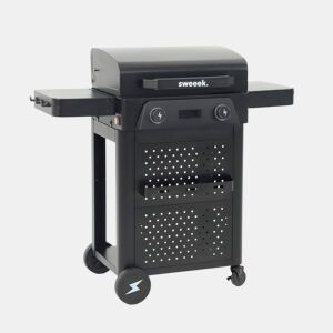 Churrasqueira elétrica de aço esmaltado 2 queimadores 2300W Preto - 115.3x54x102.1 cm
