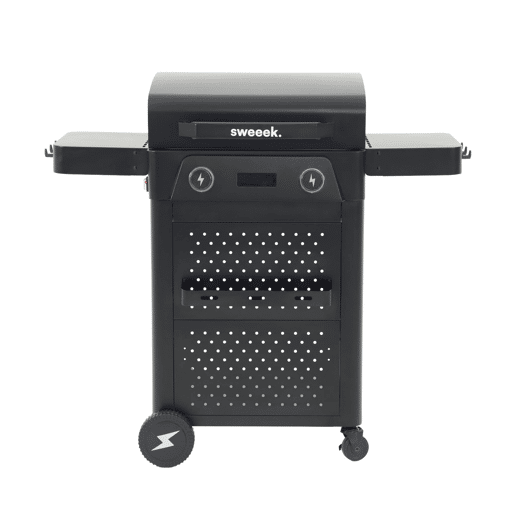 Churrasqueira elétrica de aço esmaltado 2 queimadores 2300W Preto - 115.3x54x102.1 cm