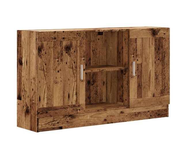 Aparador - mueble de almacenamiento de madera ingeniería envejecida negro 120x30,5x70 cm es3837